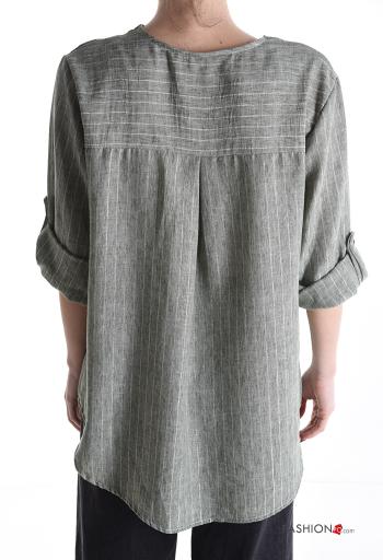 Blusa Fantasia righe scollo a V maniche a tre quarti - ph 2
