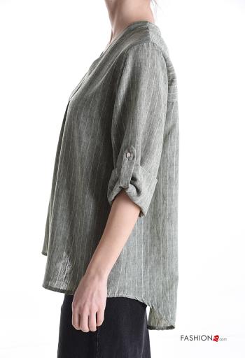 Blusa Fantasia righe scollo a V maniche a tre quarti - ph 3