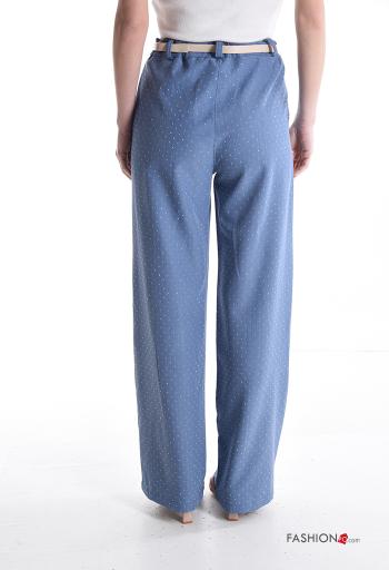 Pantalon longue à boutons avec fermeture éclair avec clous avec poches avec ceinture - ph 2