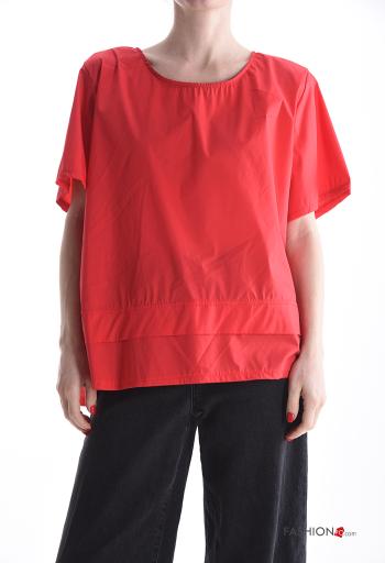 Blusa in Cotone maniche corte girocollo