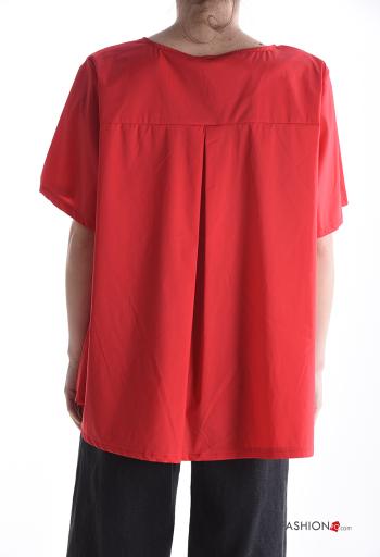 Blusa in Cotone maniche corte girocollo - ph 2