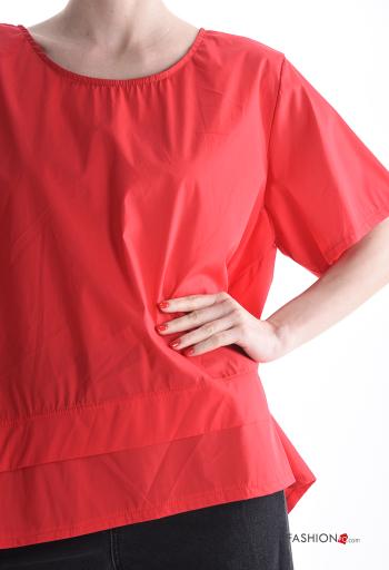 Blusa in Cotone maniche corte girocollo - ph 4