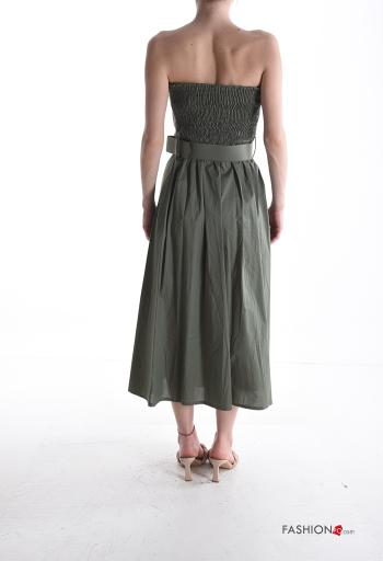 Abito in Cotone senza maniche scollato sulla schiena con cintura con elastico - ph 2