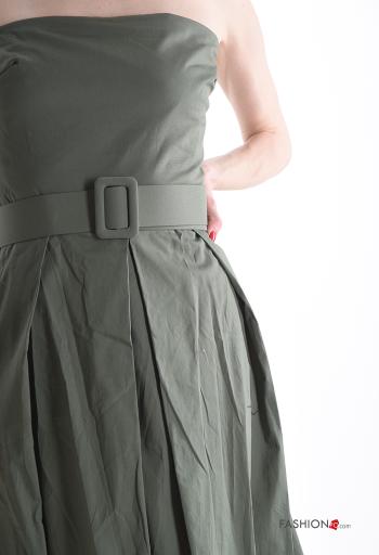 Abito in Cotone senza maniche scollato sulla schiena con cintura con elastico - ph 4