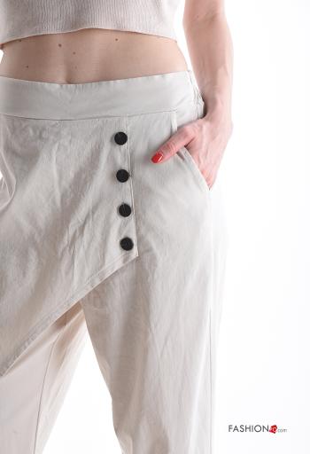 Calças chino em Algodão com botões com bolsos - ph 4
