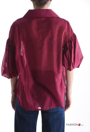 Camicia maniche corte maniche a palloncino con colletto con bottoni - ph 2