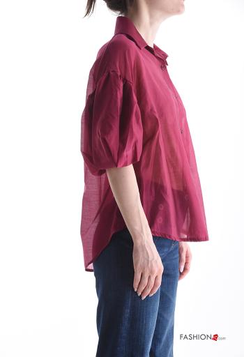Camicia maniche corte maniche a palloncino con colletto con bottoni - ph 3