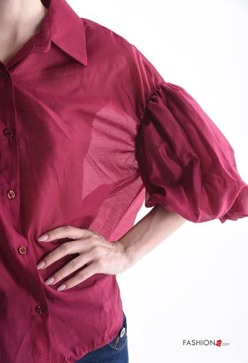 Camicia maniche corte maniche a palloncino con colletto con bottoni - ph 4