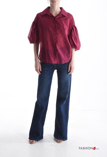 Camicia maniche corte maniche a palloncino con colletto con bottoni - ph 5
