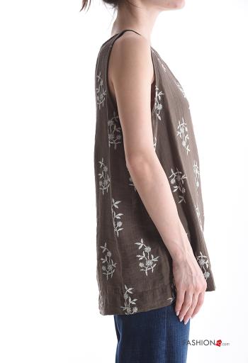 Top senza maniche girocollo Fantasia floreale - ph 3
