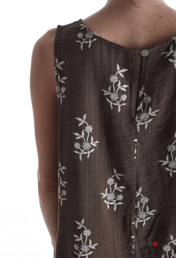 Top senza maniche girocollo Fantasia floreale - ph 4