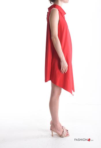 ärmellos asymmetrisch Kleid aus Baumwolle mit schlitz - ph 3