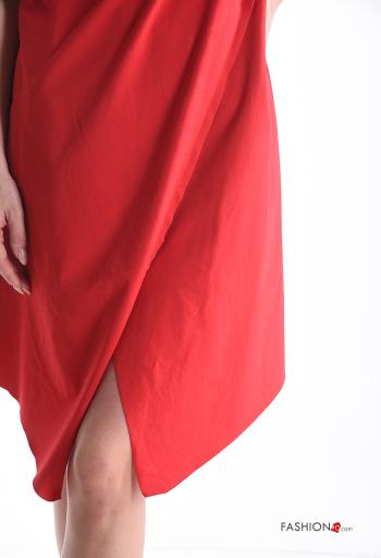ärmellos asymmetrisch Kleid aus Baumwolle mit schlitz - ph 4