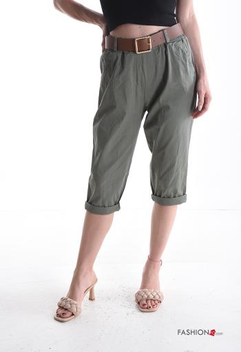 Hose aus Baumwolle mit Gürtel mit gummizug mit Taschen