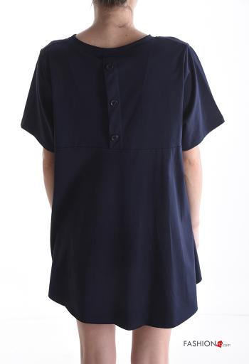 short sleeve Cotton T-shirt with buttons - ph 2