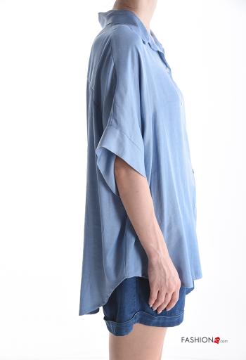 Blouse à collet à boutons manches à trois-quarts - ph 3