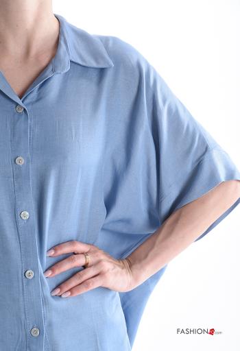 Blouse à collet à boutons manches à trois-quarts - ph 4