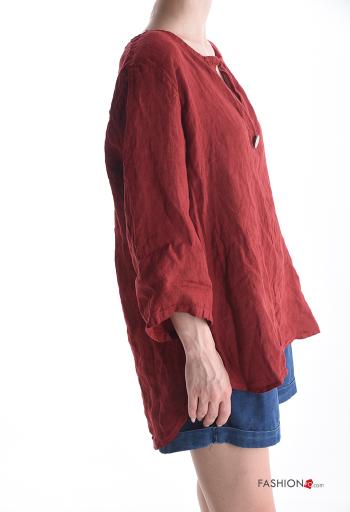 Blusa de Lino con botones manga tres cuartos - ph 3