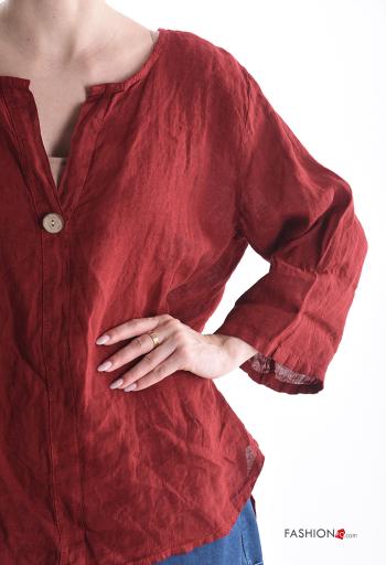 Blusa de Lino con botones manga tres cuartos - ph 4