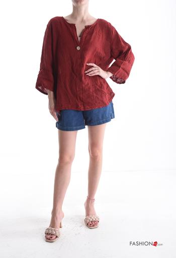 Blusa de Lino con botones manga tres cuartos - ph 5
