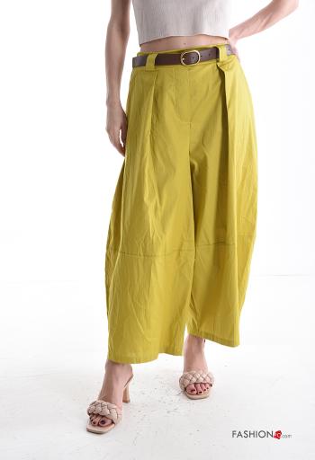 Pantalone in Cotone oversize con elastico con cintura con tasche
