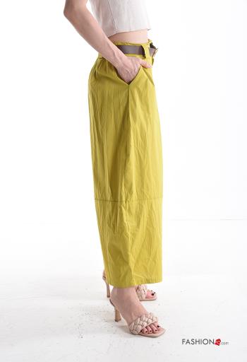 Pantalone in Cotone oversize con elastico con cintura con tasche - ph 3