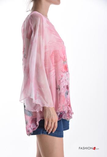 Floral long sleeve chiffon Top with lining - ph 3