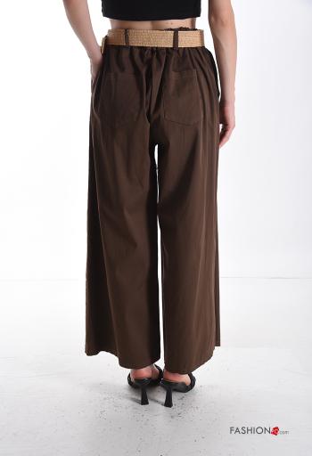 lange Hose aus Baumwolle mit Gürtel mit Taschen - ph 2
