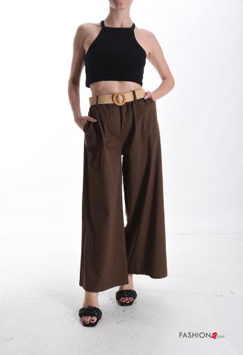 lange Hose aus Baumwolle mit Gürtel mit Taschen - ph 5