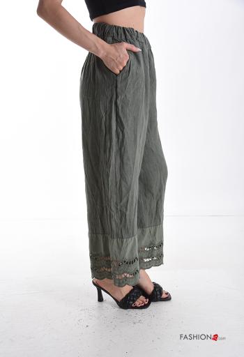 Pantalone in Lino con tasche con elastico - ph 3