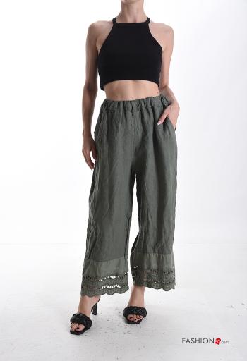Pantalone in Lino con tasche con elastico - ph 5