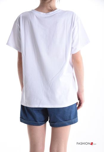 T-shirt in Cotone maniche corte girocollo Fantasia stampata - ph 2