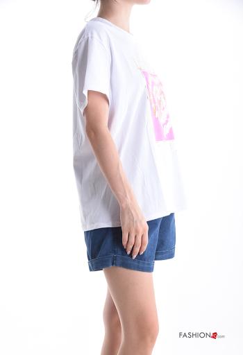 T-shirt in Cotone maniche corte girocollo Fantasia stampata - ph 3