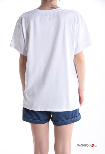 T-shirt in Cotone maniche corte girocollo Fantasia stampata - ph 2