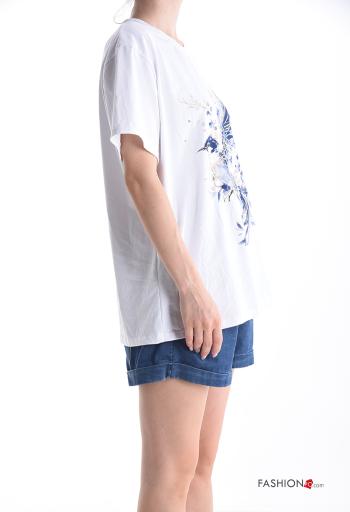 T-shirt in Cotone maniche corte girocollo Fantasia stampata - ph 3