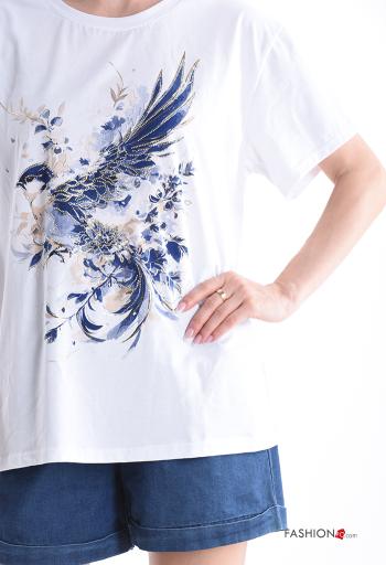 T-shirt in Cotone maniche corte girocollo Fantasia stampata - ph 4