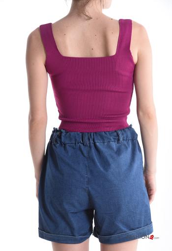 Ribbed mini sleeveless Top with elastic - ph 2