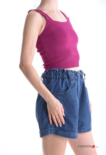 Ribbed mini sleeveless Top with elastic - ph 3