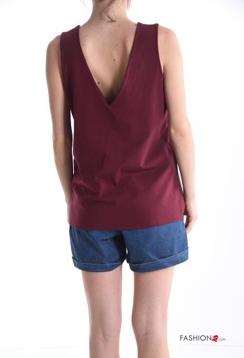 Top in Cotone scollato sulla schiena senza maniche regolabile con fibbia scollo a V scollo profondo - ph 2