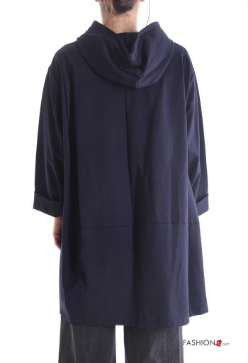 Giacca asimmetrico senza fodera con tasche con zip con cappuccio - ph 2