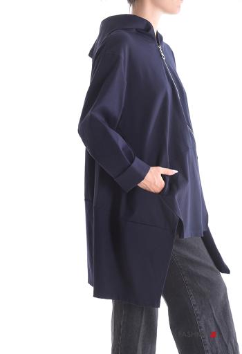 Giacca asimmetrico senza fodera con tasche con zip con cappuccio - ph 3