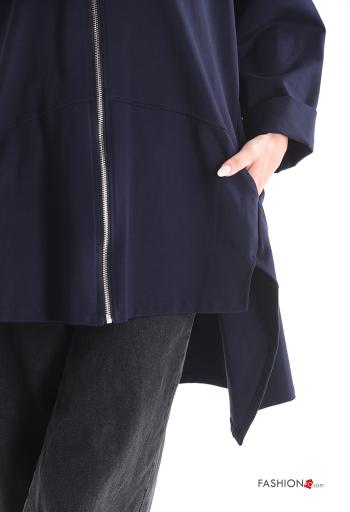 Giacca asimmetrico senza fodera con tasche con zip con cappuccio - ph 4