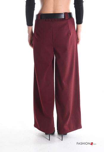 wide leg Trousers with belt with elastic with pockets - ph 2