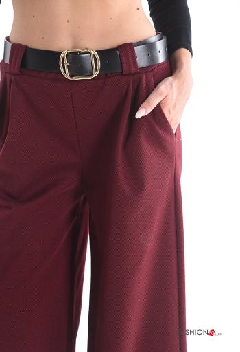 wide leg Trousers with belt with elastic with pockets - ph 4