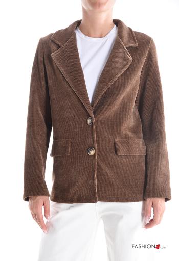 Blazer de Terciopelo con cuello con botones