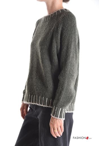 u-boot ausschnitt Strickpullover aus Wollmischung - ph 3