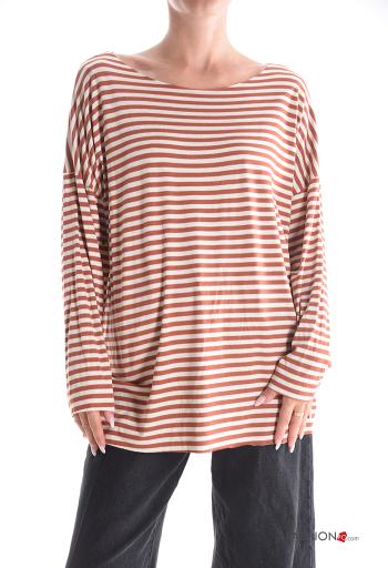 Striped crew neck Long sleeved top