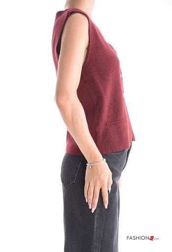 sleeveless Gilet with buttons with v-neck - ph 3