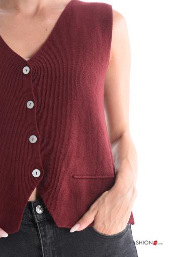 sleeveless Gilet with buttons with v-neck - ph 4