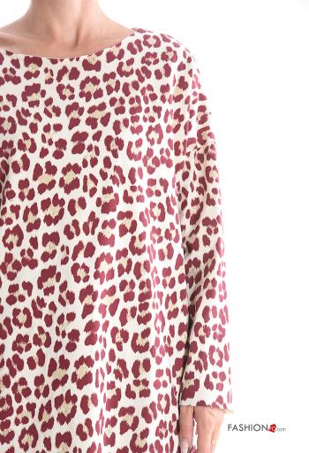 Animal print crew neck Cotton Long sleeved top - ph 4